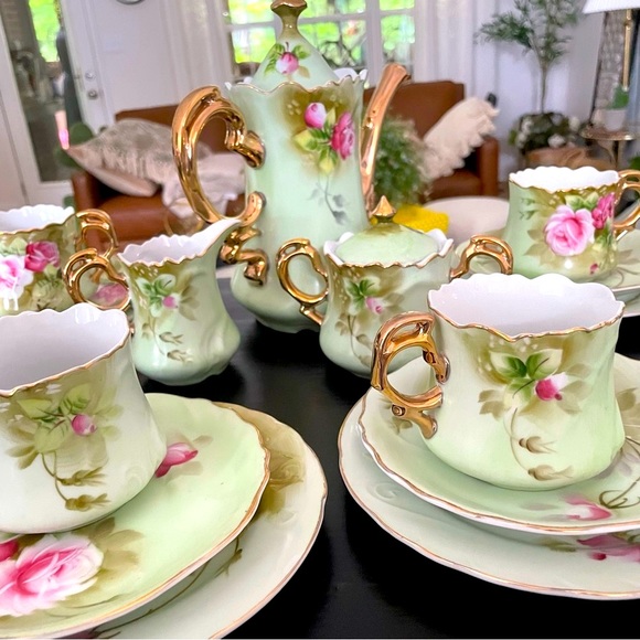 Lefton | Dining | Vtg Lefton China Hand Painted In Japan 7ps Tea Coffee ...